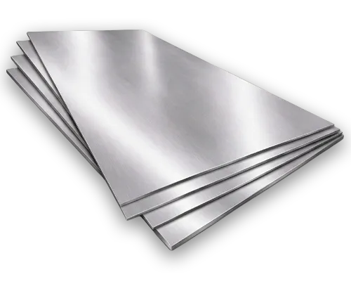 Pilha de chapas de aço inox com acabamento natural